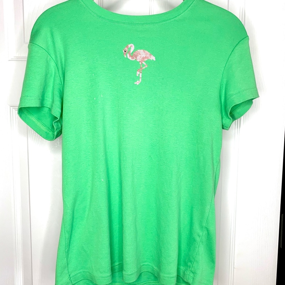 Green Flamingo Shirt Size Medium